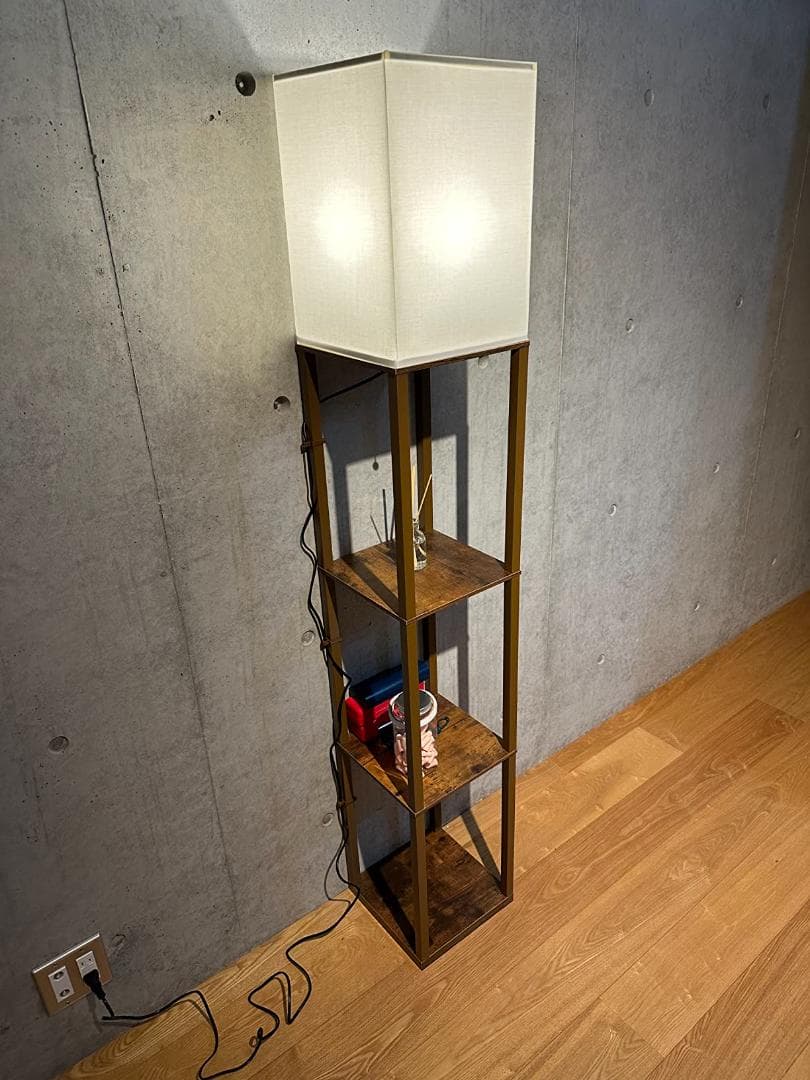 ロアライト ラック付き 寝室や書斎に フロアランプ LED