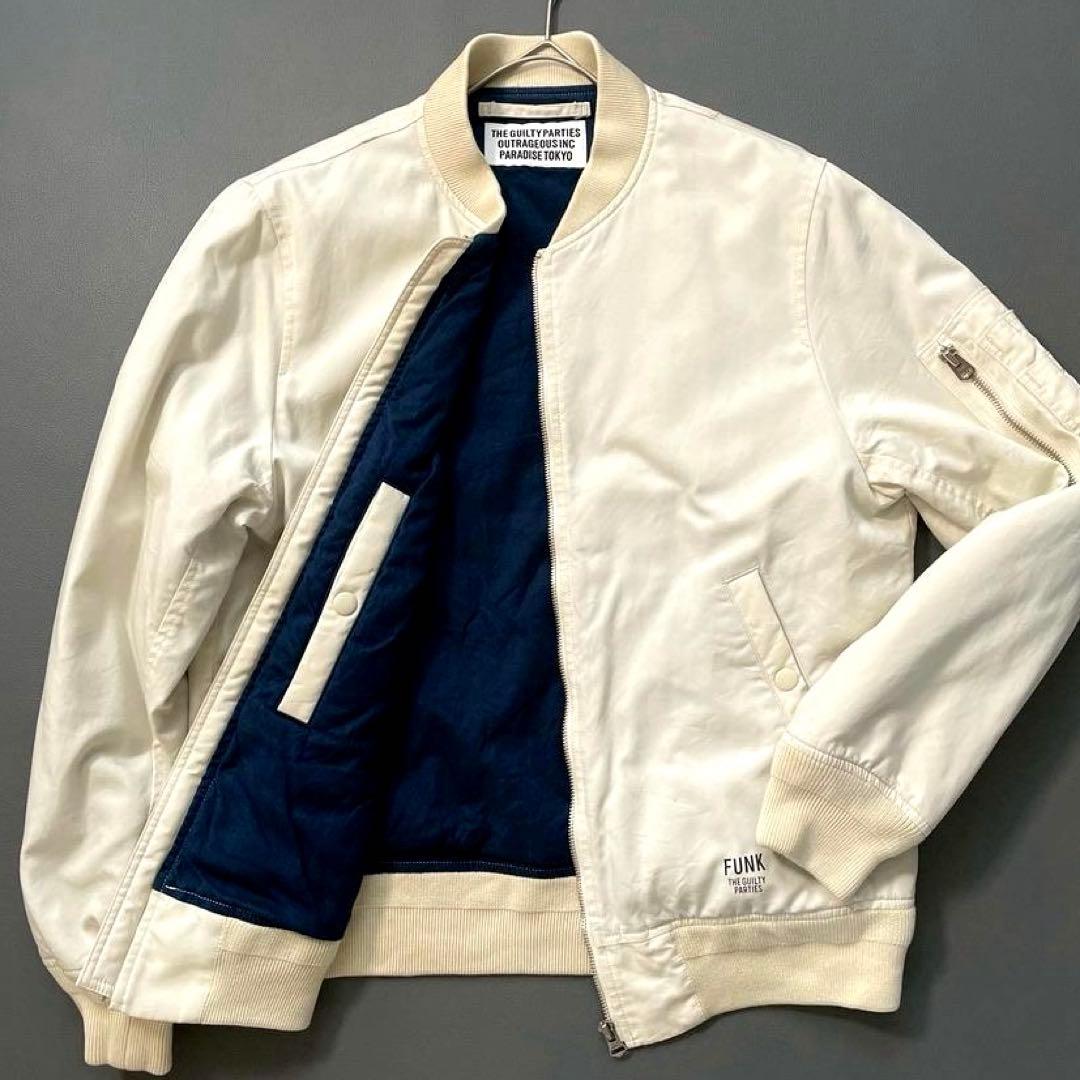 【希少】ワコマリア “FUNK” MA-1 ブルゾン 日本製 Mサイズ 白
