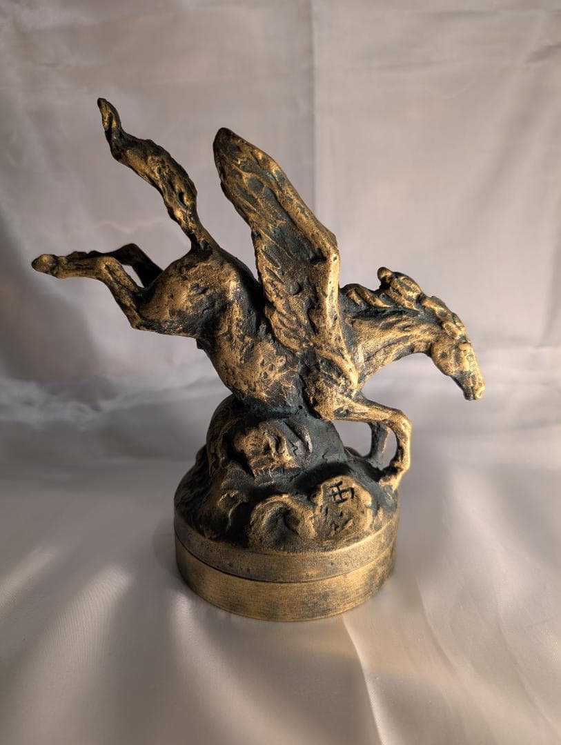 ブロンズ製ペガサス朱肉　北村西望先生の彫刻