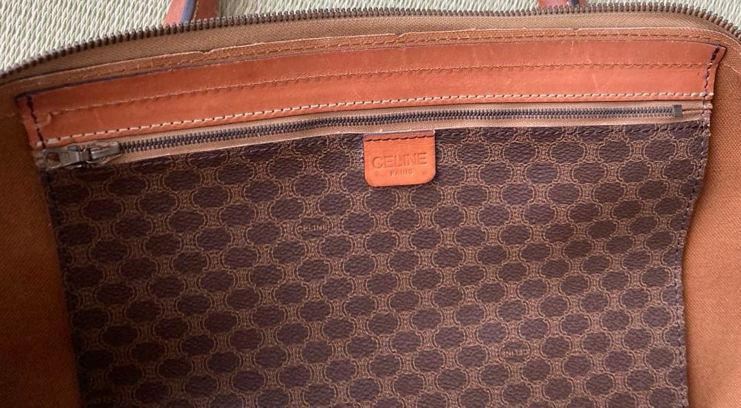 【CELINE】ボストンバッグ マカダム柄 ダークブラウン ショルダー付