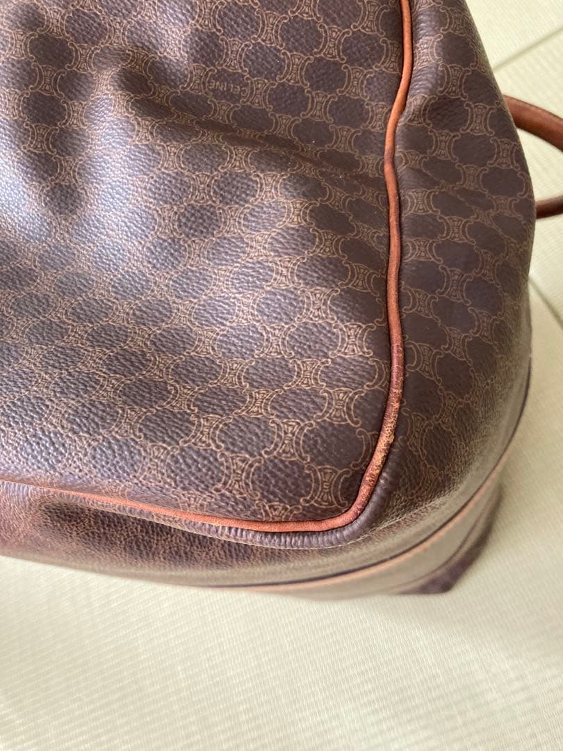 【CELINE】ボストンバッグ マカダム柄 ダークブラウン ショルダー付