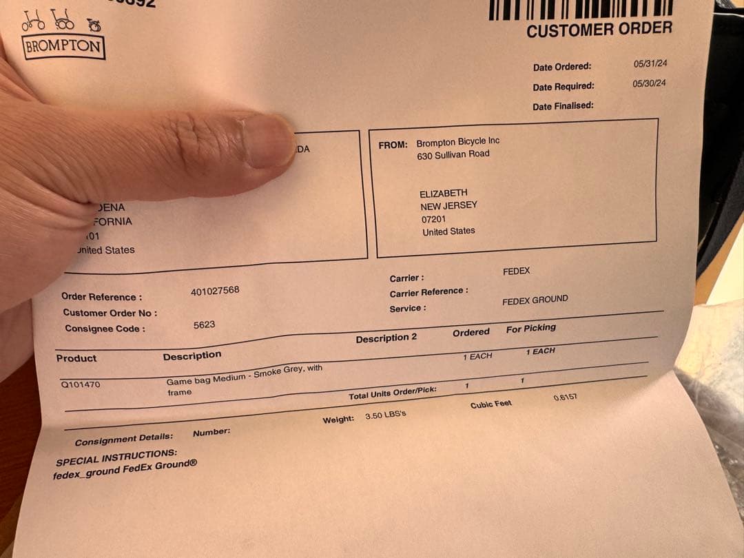 【未使用】BROMPTON ゲームバッグ GAME BAG M CHAPMAN