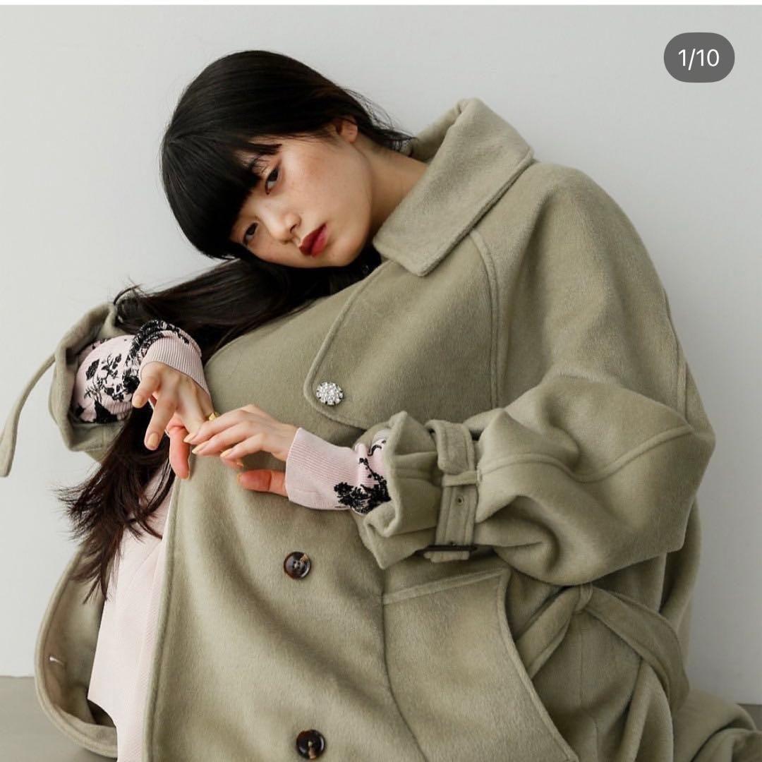 cara by katrin tokyo ビジューボタンメルトントレンチコート