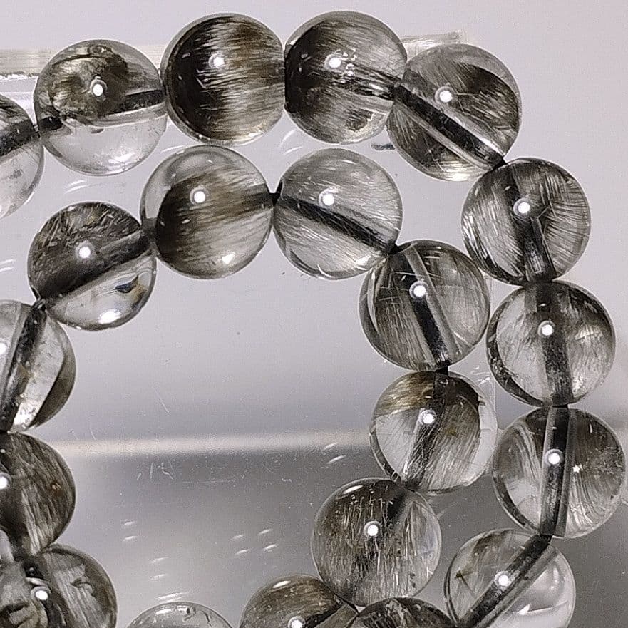 プラチナルチルクォーツ ブルッカイトインクォーツ ブレスレット 6㎜ 15㎝