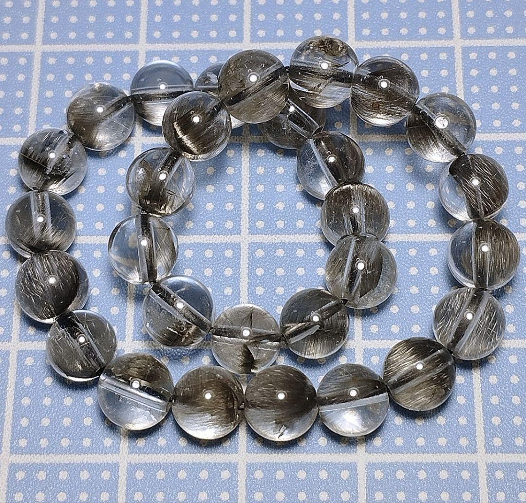 プラチナルチルクォーツ ブルッカイトインクォーツ ブレスレット 6㎜ 15㎝