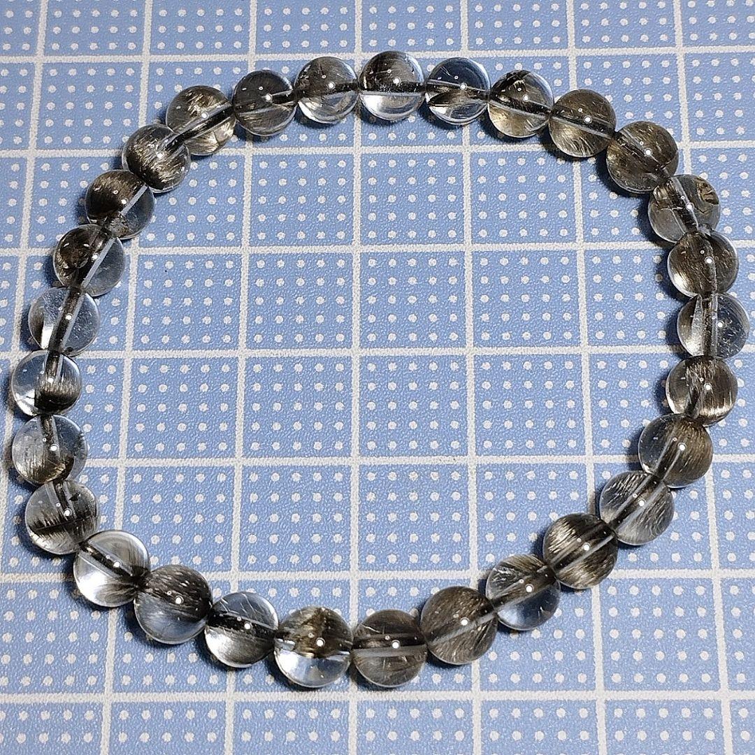 プラチナルチルクォーツ ブルッカイトインクォーツ ブレスレット 6㎜ 15㎝