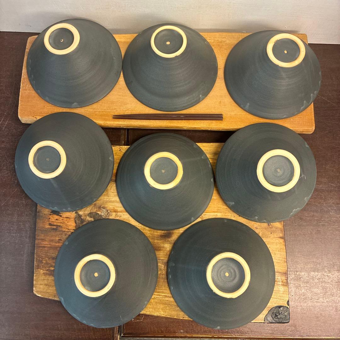 新品　陶器　陶芸作家　角底丼鉢8個 612