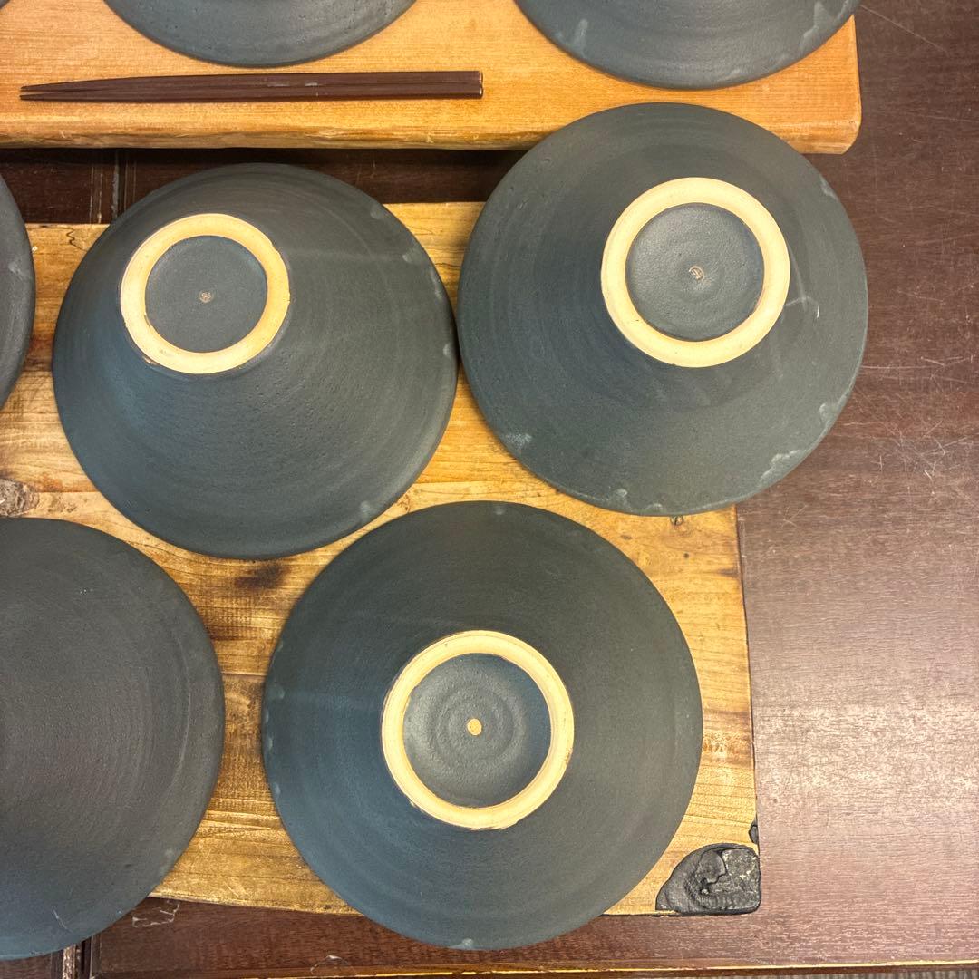 新品　陶器　陶芸作家　角底丼鉢8個 612