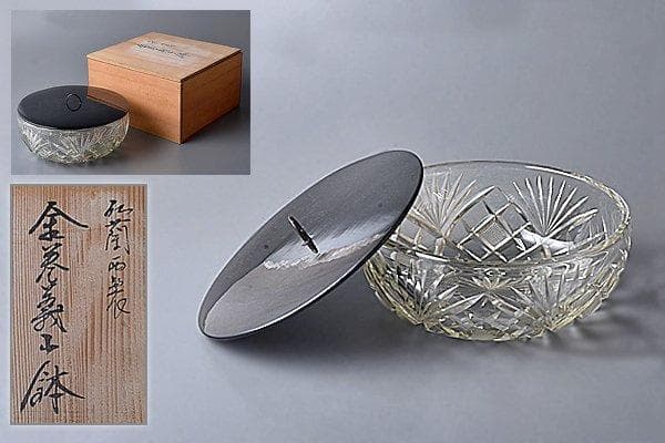 u388 茶道具　阿蘭陀ギヤマン水指 ガラス