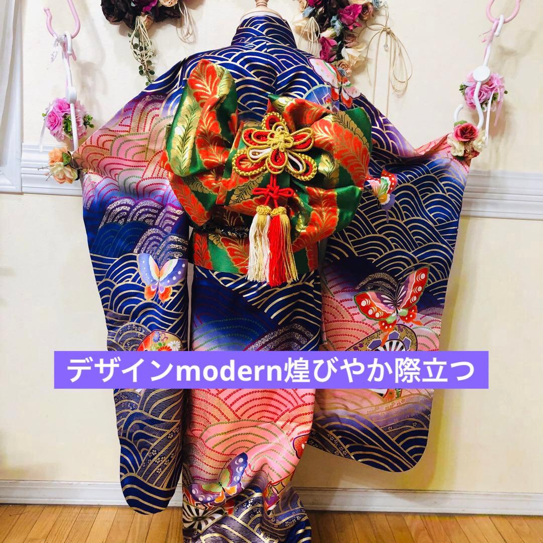七五三七歳‼豪華紫系modern金彩金箔煌びやか際立つ‼️完全フルセット絢爛