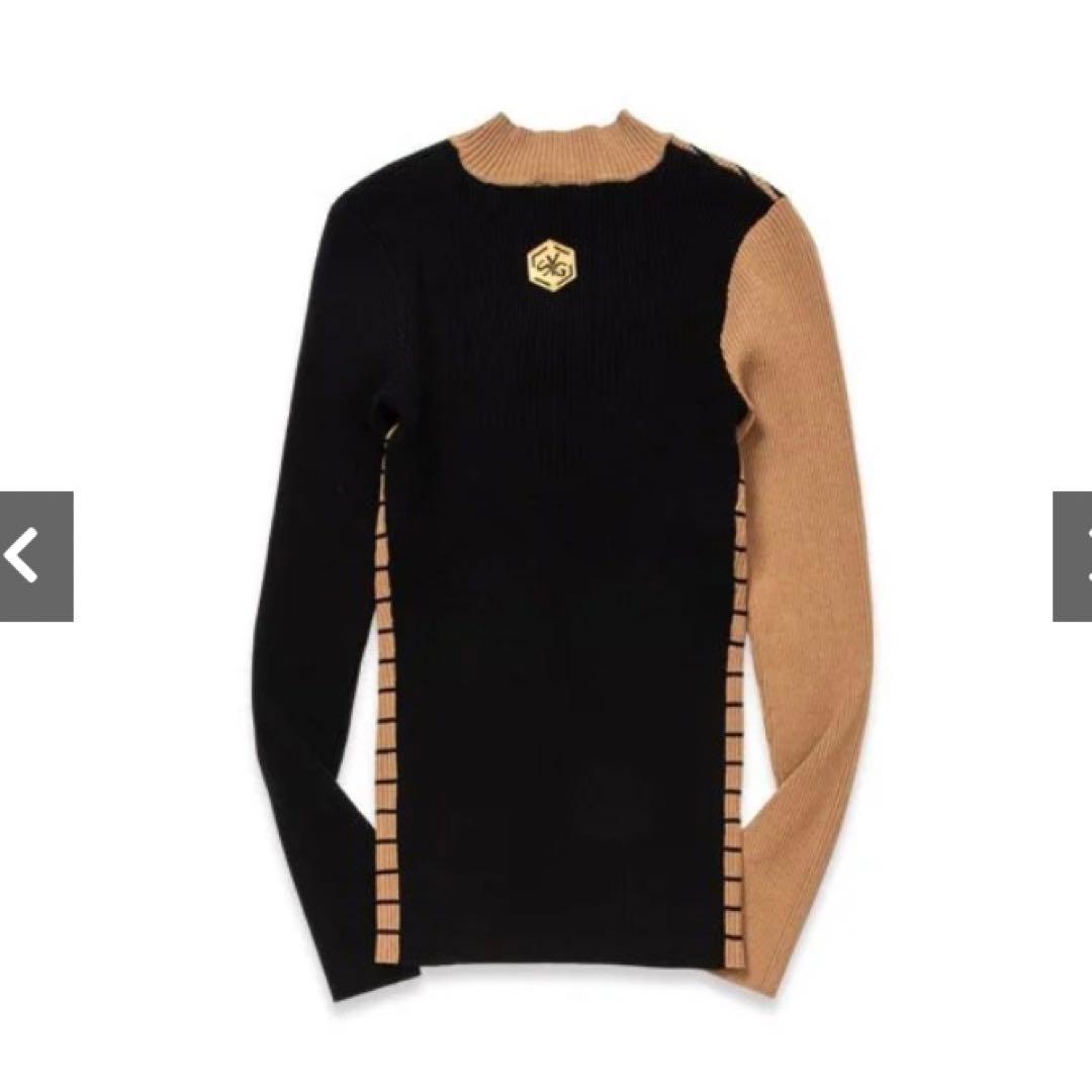 SY32 Mサイズ　カーキ　PANEL BORDER SWEATER