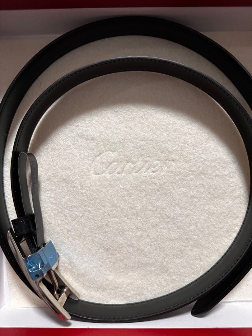 美品 Cartier カルティエ タンク ナローベルト ブラック レザー 黒