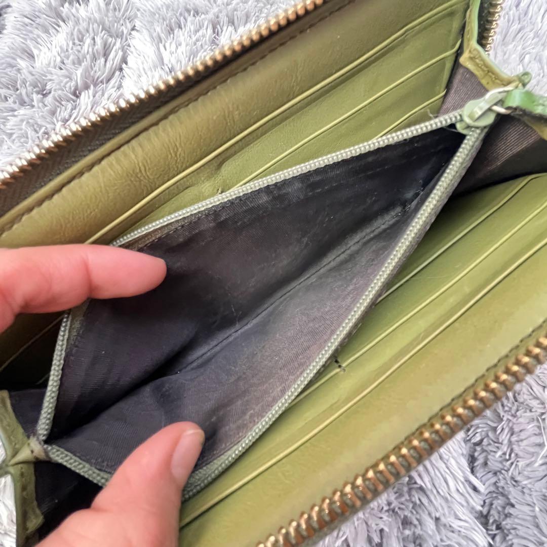 GUCCI ✨GGキャンバス　L字ファスナー　グリーン　長財布　ラウンドジップ