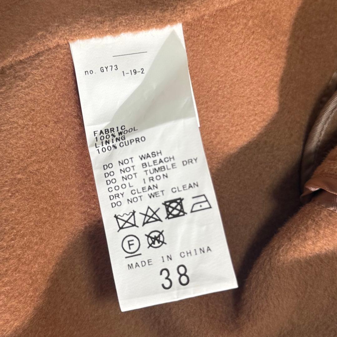 美品　FRAMeWORK SUPER160sダブルブレストコート　キャメル