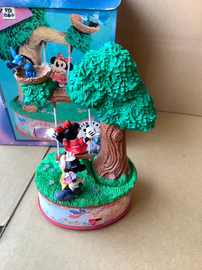 ディズニー　ミニー&ミッキーマウス　オルゴール 木のブランコ　エネスコ