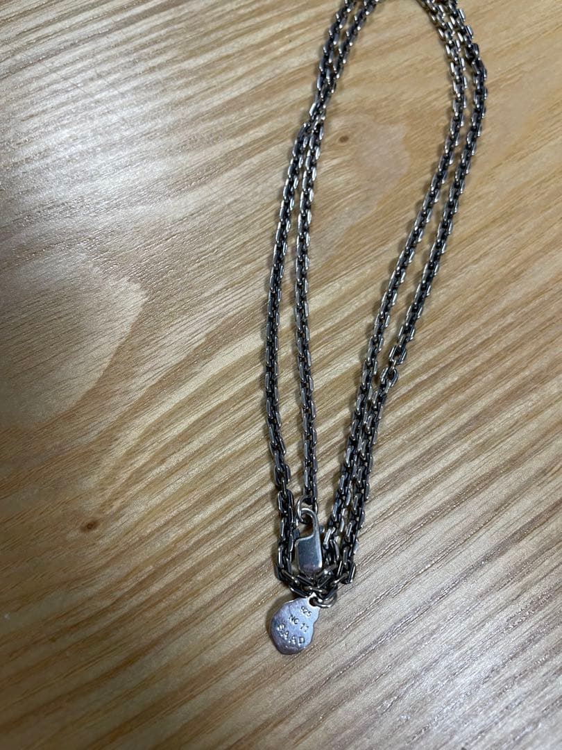 SAADシルバー925 3連チェーンネックレス 3.0mm55センチ