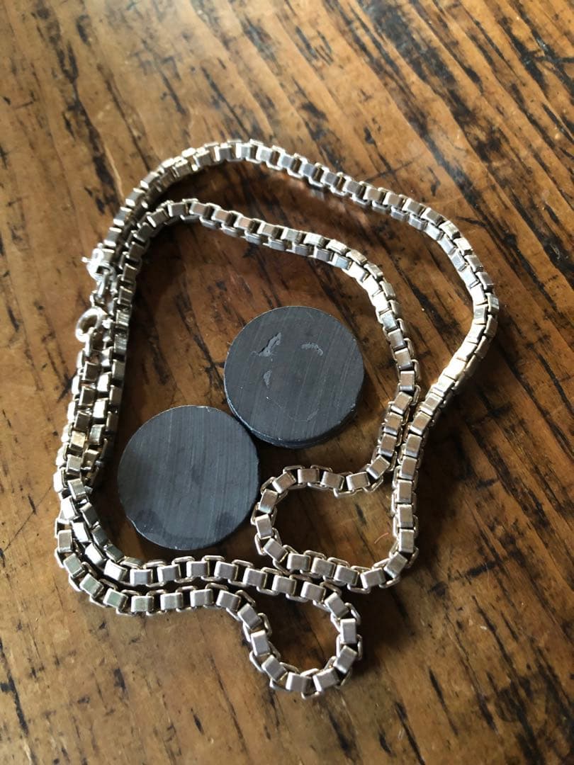 YUKIスクエアチェーンネックレス　シルバー９２５刻印有　 太　1本