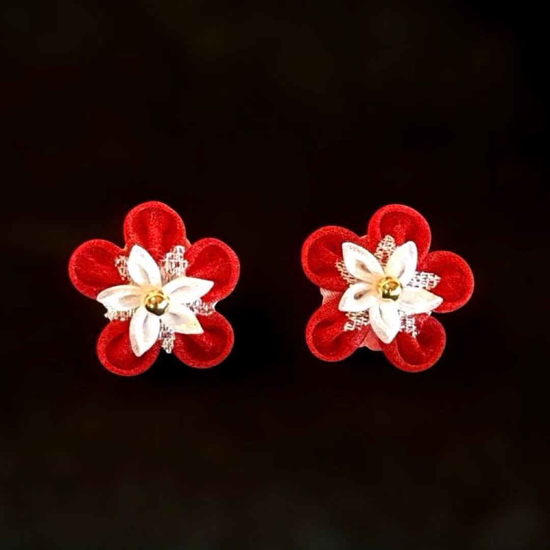 日本髪 髪飾り 七五三 (紅白) ３～５歳