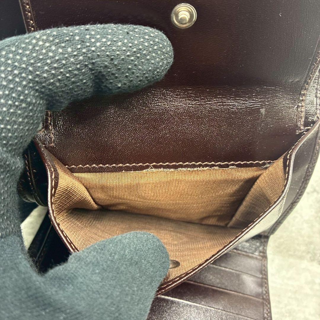 極美品 FENDI ズッカ 二つ折り財布 コンパクトウォレット キャンバス 財布