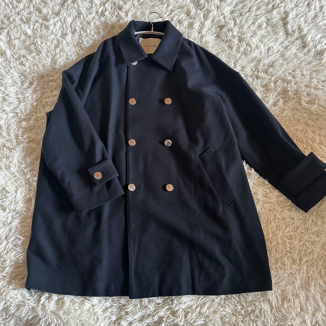 美品 マッキントッシュ HUMBIE ハンビー ダブル コート メタルボタン 紺