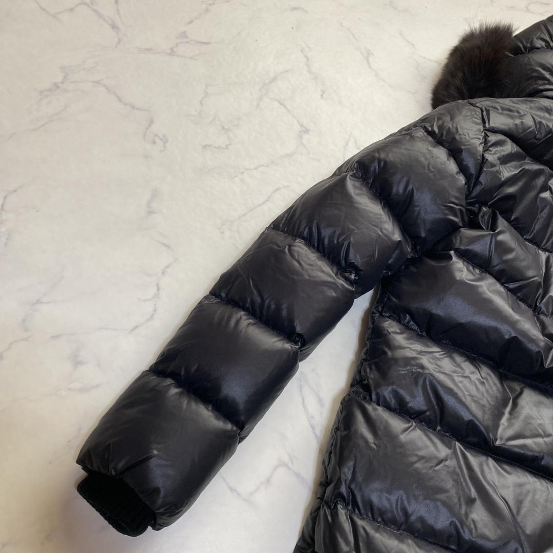 美品✨デュベティカ デネブ フォックスファー付 ダウンコート ロング 黒系40