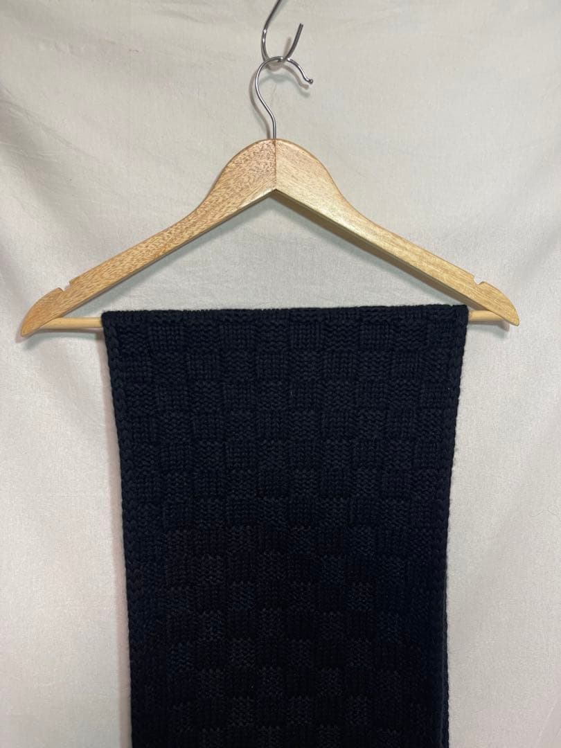 ★LOUIS VUITTON★カシミヤ★ニット マフラー★ダミエ★ブラック★LV