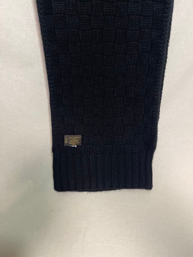 ★LOUIS VUITTON★カシミヤ★ニット マフラー★ダミエ★ブラック★LV