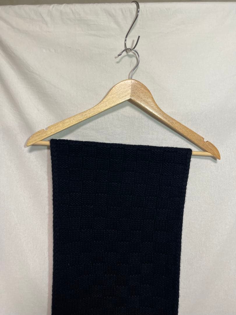 ★LOUIS VUITTON★カシミヤ★ニット マフラー★ダミエ★ブラック★LV
