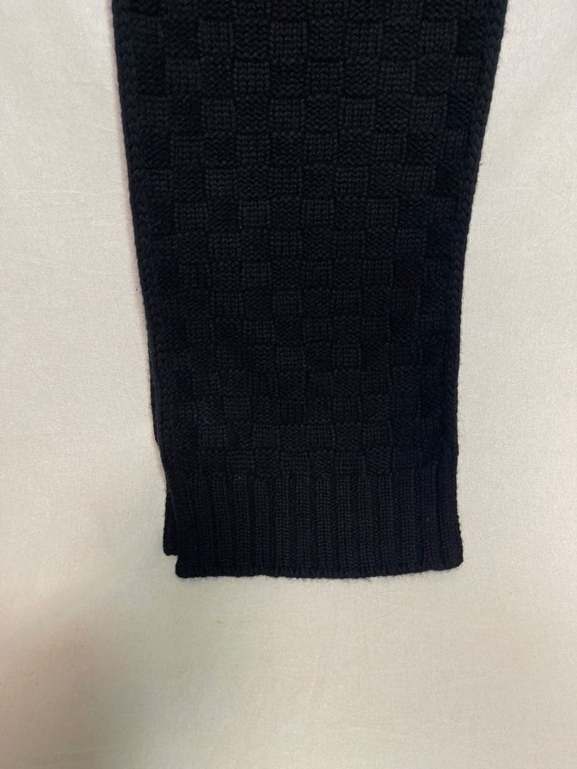 ★LOUIS VUITTON★カシミヤ★ニット マフラー★ダミエ★ブラック★LV