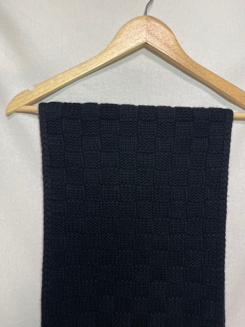 ★LOUIS VUITTON★カシミヤ★ニット マフラー★ダミエ★ブラック★LV