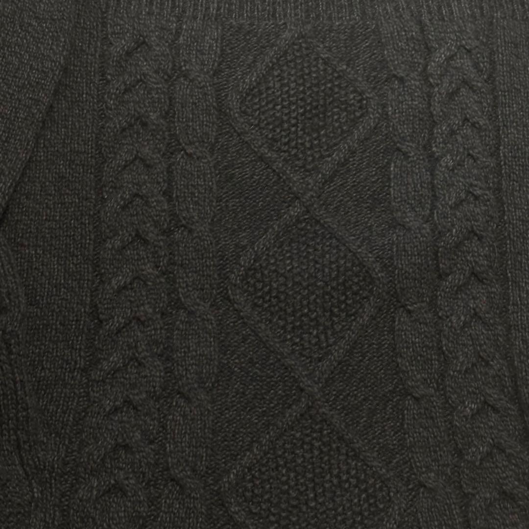 【美品】マーガレットハウエル カシミヤシルク混 贅沢ケーブルニット ブラウン Ⅱ