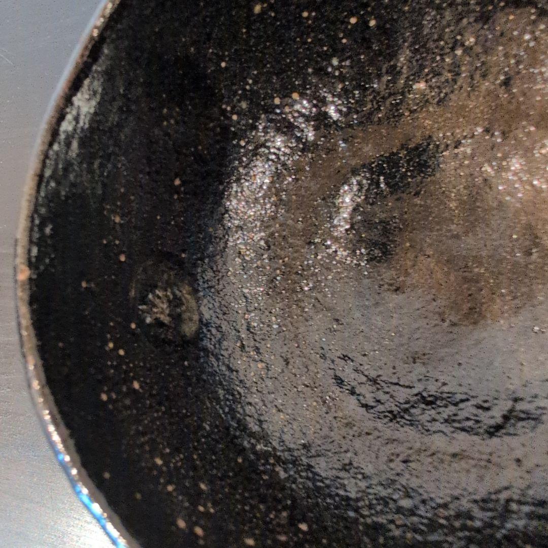 茶道具　黒楽茶碗　初代　小川長楽　数印　合わせ箱