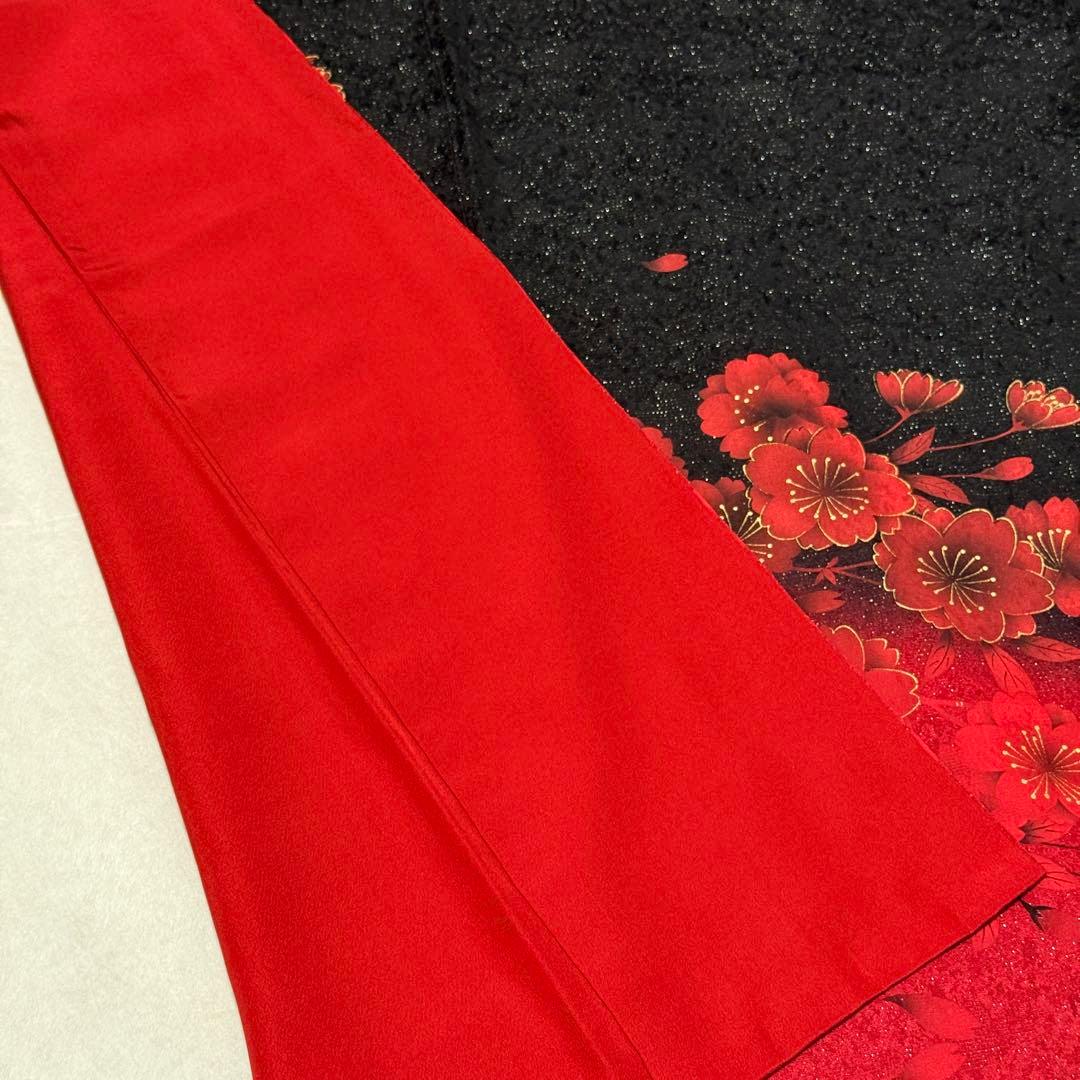豪華　振袖６点フルセット　鈴乃屋　銀通し　ブラック　151〜161cm