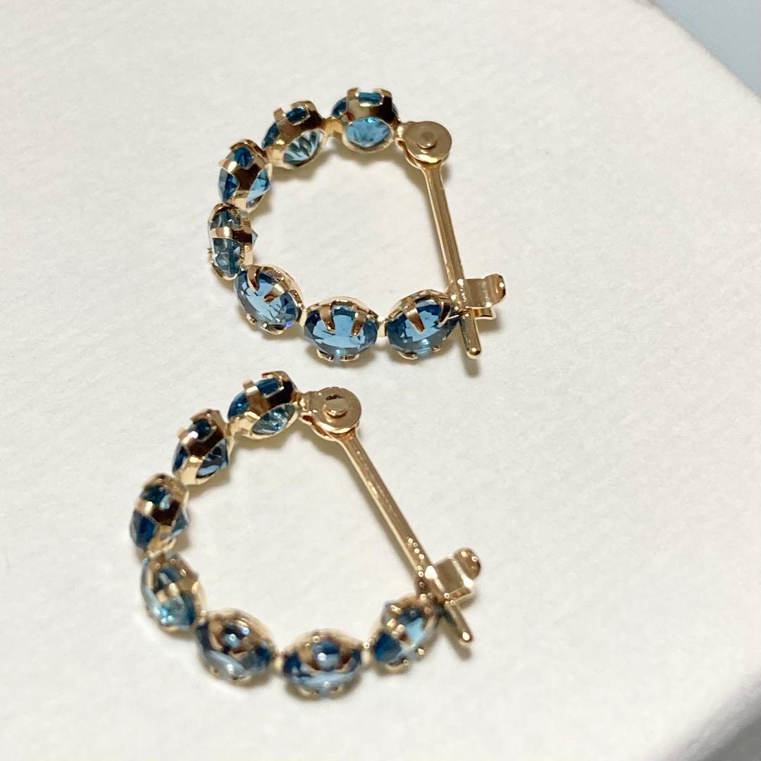 cui-cui K10YG ロンドンブルートパーズ スナップフープピアス｜未使用