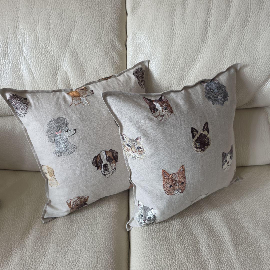 ハンドメイド　クッシヨンカバー　2点セット