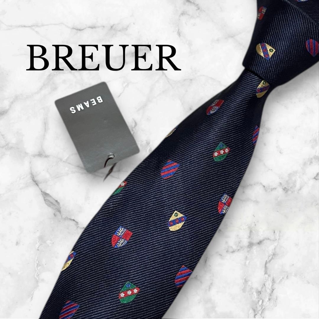 BREUER ネクタイ　紺　トラッド　クレスト紋章　タグ付き