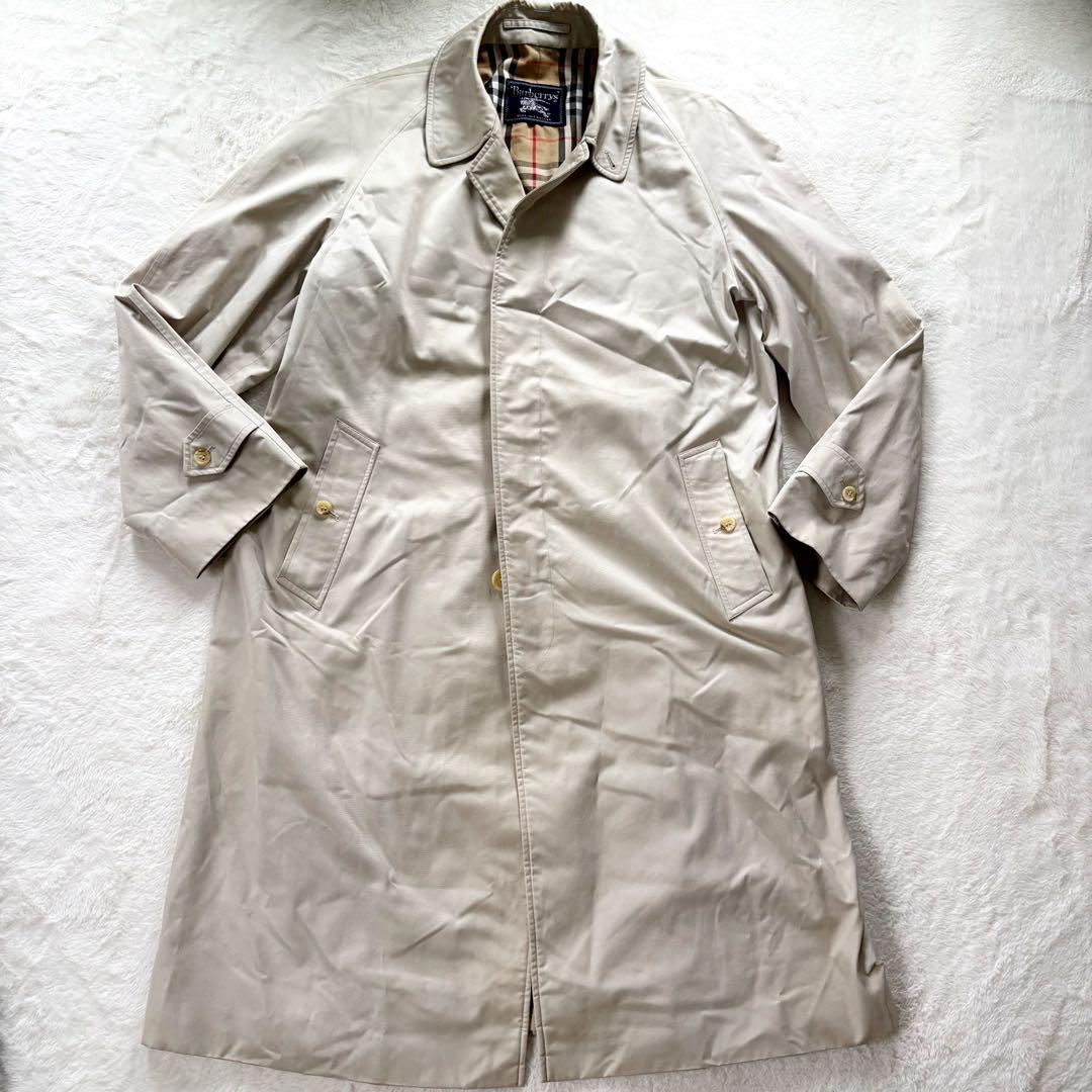 バーバリーズ　ステンカラーコート　ノバチェック　ベージュ　着用感XL