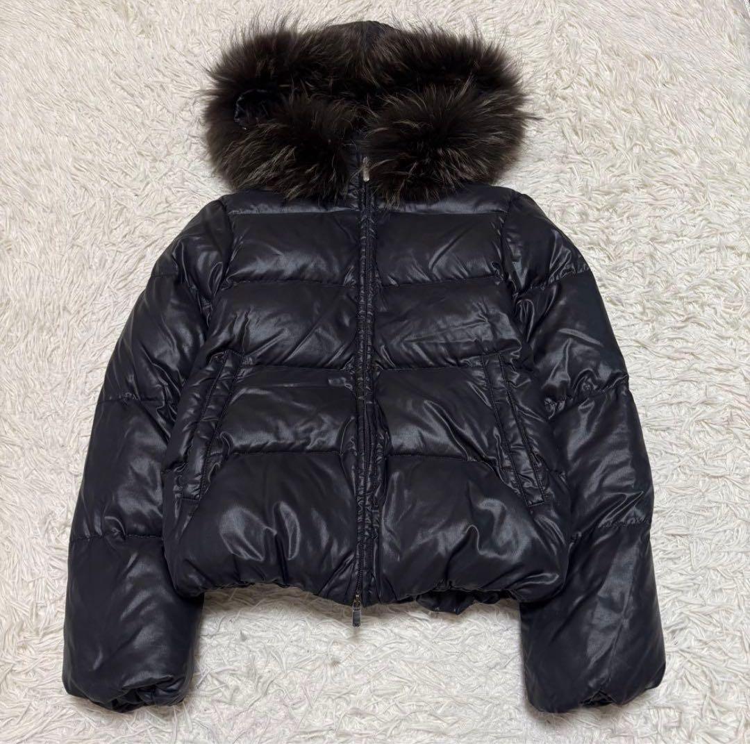 DUVETICA ファー ダウンジャケット ブラック y2k 38 短丈