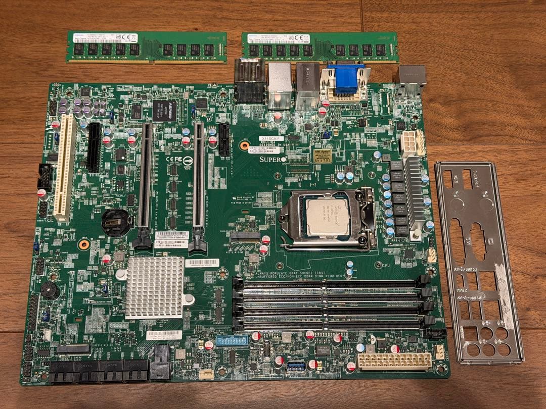 サーバー用マザーボード、CPU、DDR4 ECC 32GBメモリ　2組セット