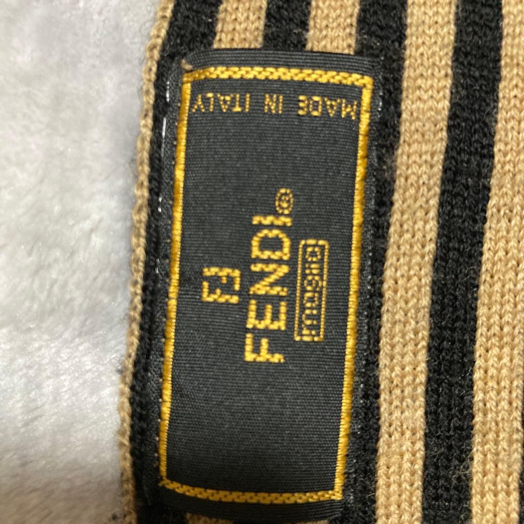 FENDIストライプ チェッカー柄 マフラー
