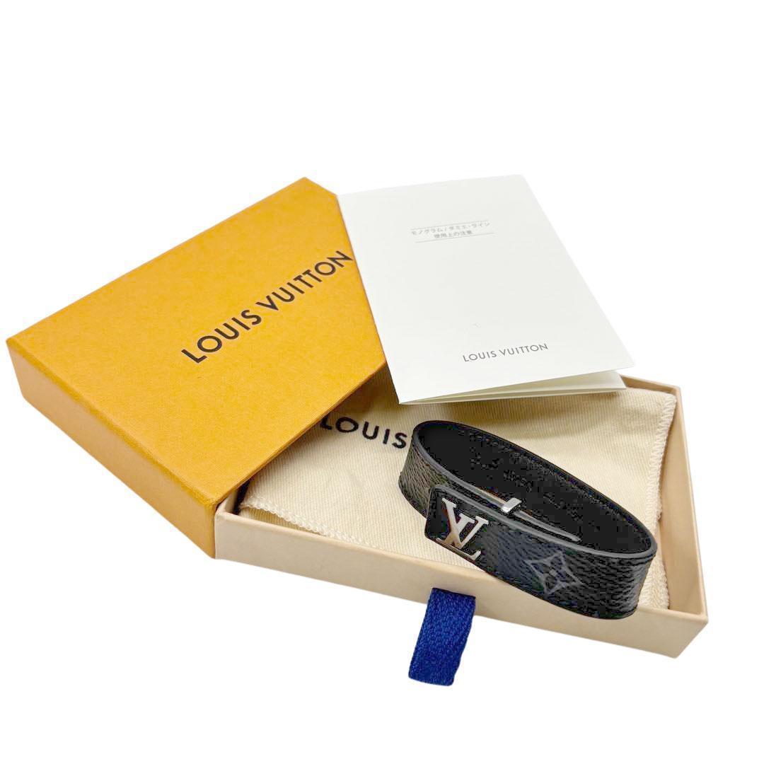 【超美品】ルイヴィトン メンズブレスレット・LV スリム19 モノグラム2Q34