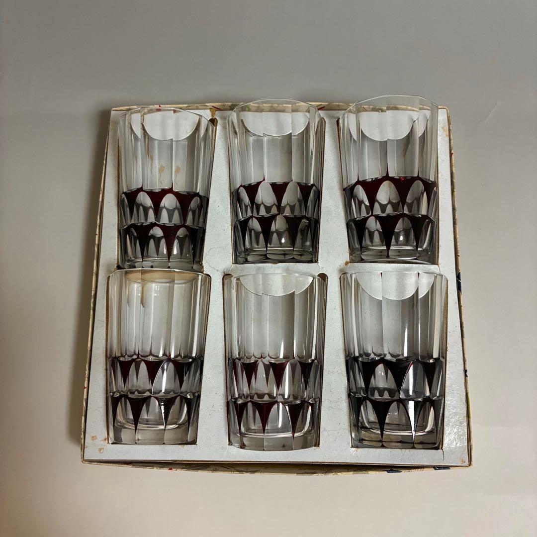 大正〜昭和初期　切子のコップ　アールデコ