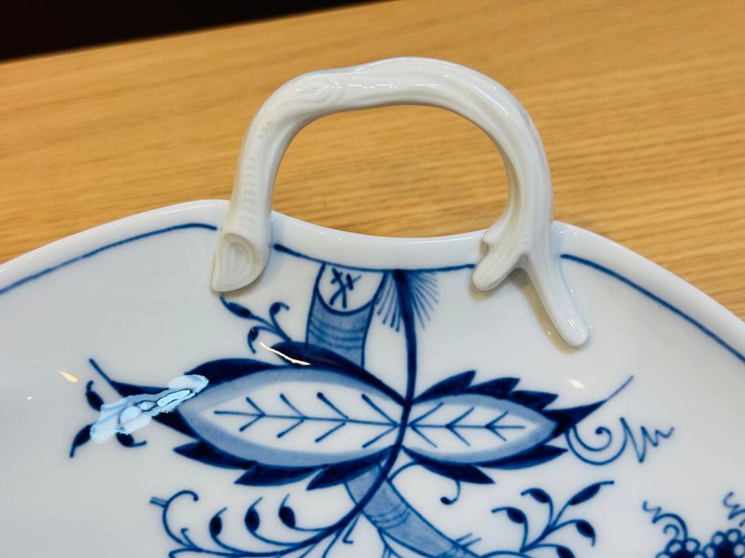 A8046【マイセン】ブルーオニオン スタイル リーフプレート