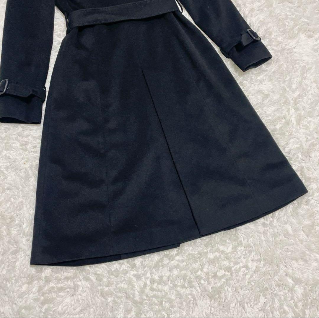 【美品 】アナイ カシミヤ ダブルチェスター ロングコート ベルト付きS 黒