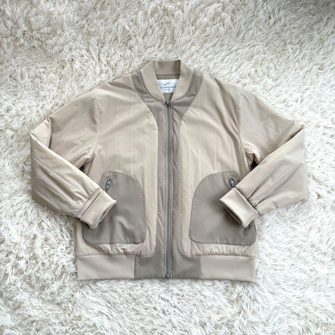 【超美品】コールアンドレスポンス　切り替えブルゾン　中綿キルティング　ベージュ