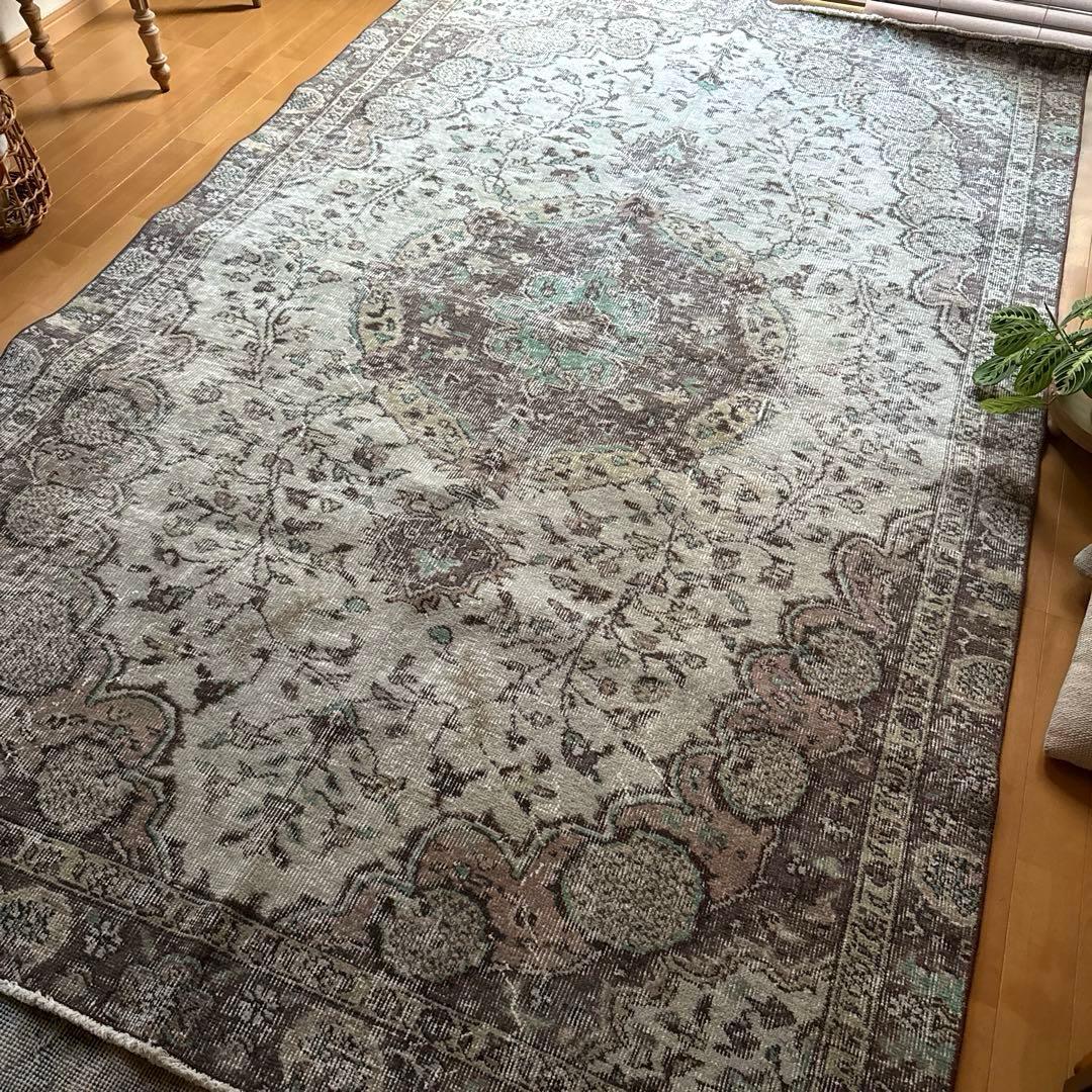 超大判163×263メダリオン　王道ボタニカル　トルコヴィンテージラグ