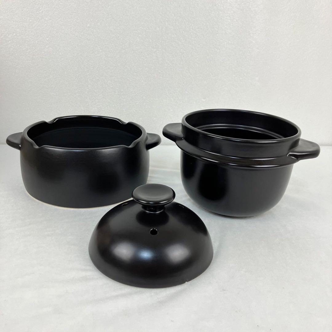 クリヤマ 黒樂 かまどご飯釜（大） 1〜4号 蓄熱炊き 土鍋圧釜 WA-100