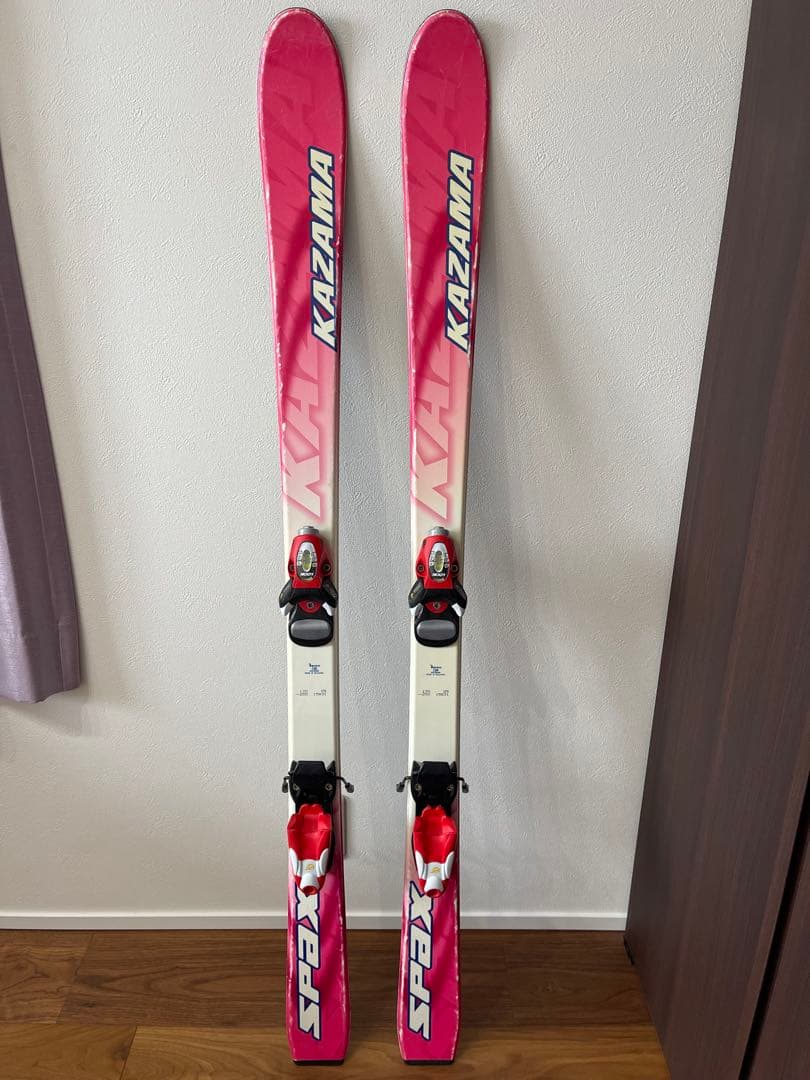KAZAMA スキー板130㎝ ストック ブーツ セット ピンク ジュニア