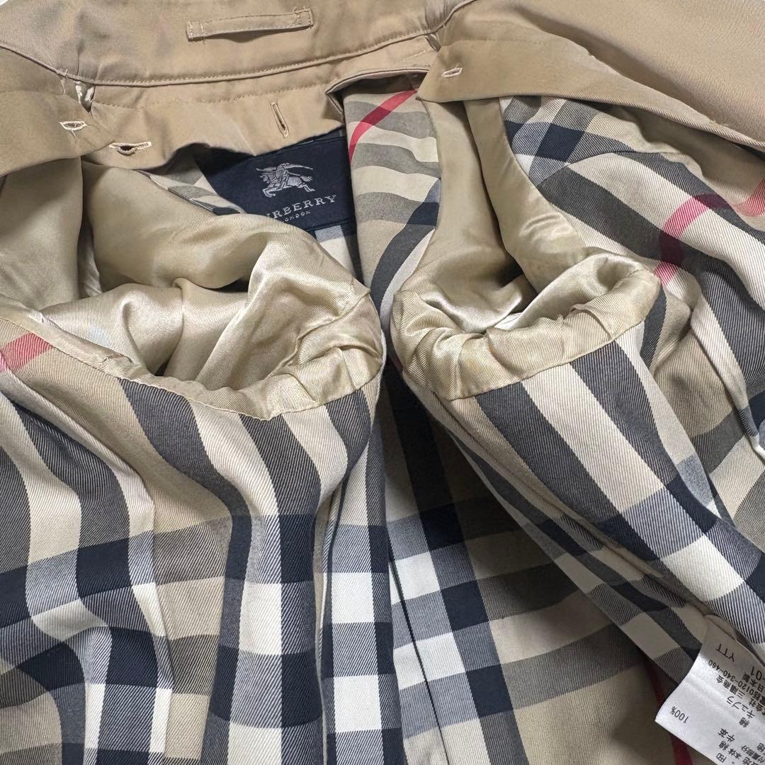 バーバリーロンドン ライナー付トレンチコートチェック ベージュ　メガチェック　M