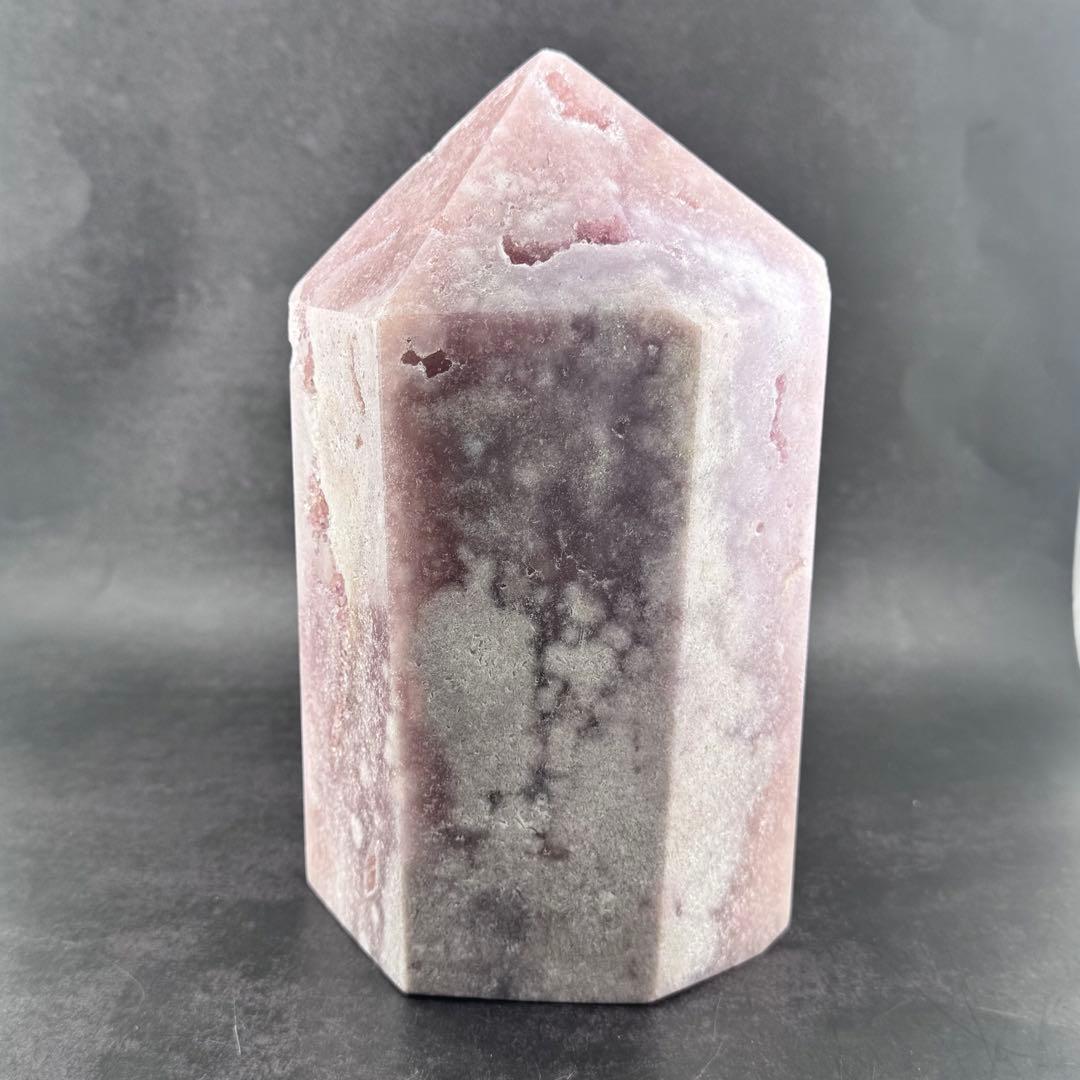 G-164 希少 大型ピンクアメジスト ドゥルージー クォーツ ポイント 原石